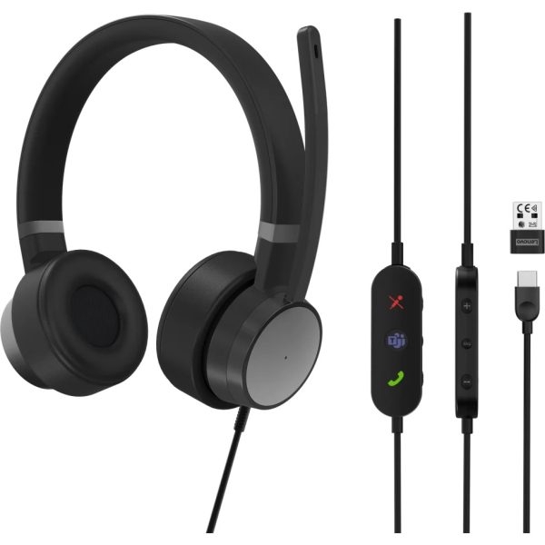 Micro-casque filaire Lenovo Go ANC (MS Teams) - USB (4XD1C99223)